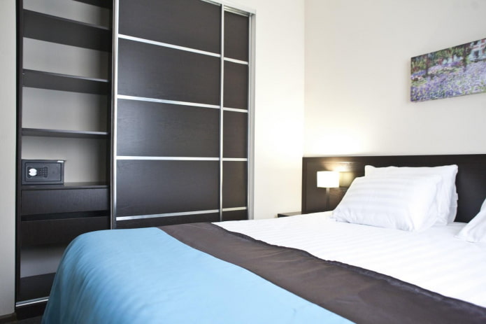 sliding wardrobe in the bedroom interior