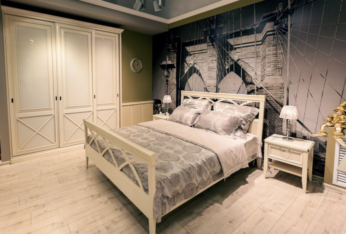wardrobe in the bedroom interior in Provence style