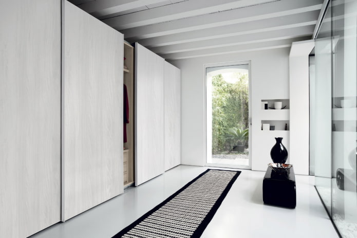 Light sliding wardrobe in the hall