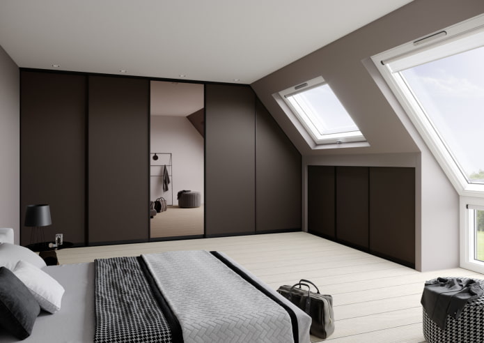 Coffee-colored wardrobe fronts