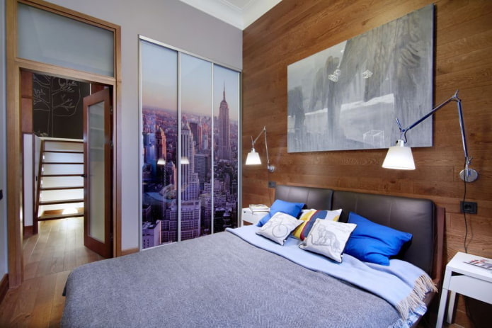 Facades with photo printing in a loft interior