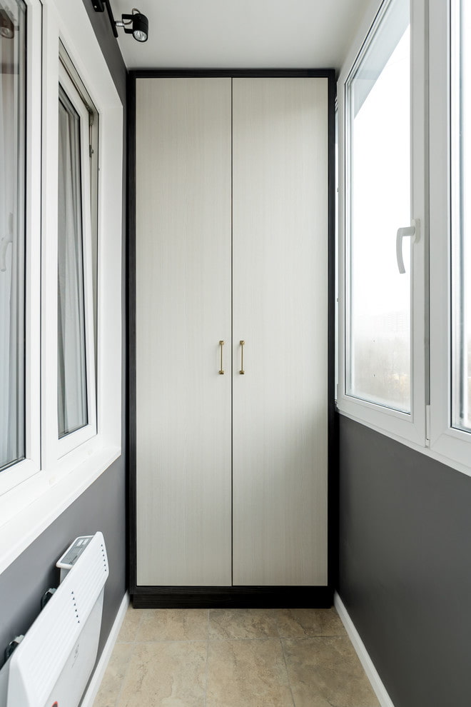 White cabinet with doors