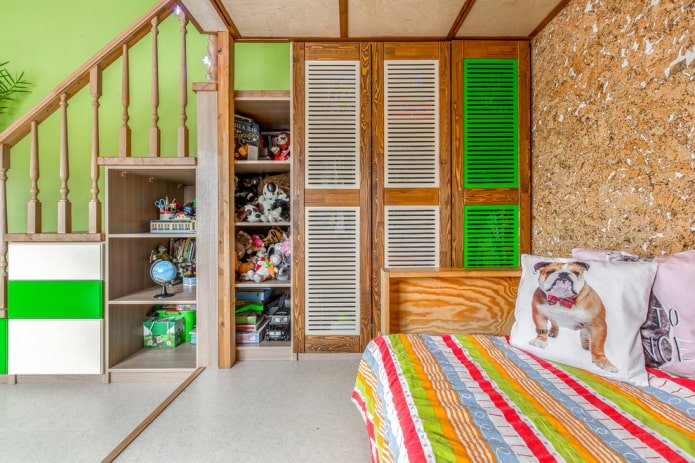 wardrobe under the staircase in the interior