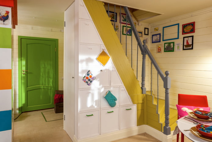 cabinet under the staircase in a private house