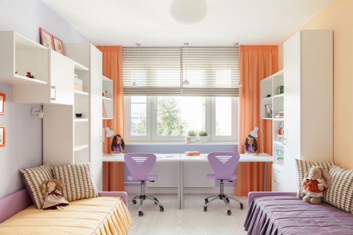 MDF wardrobe in the interior of a children's room