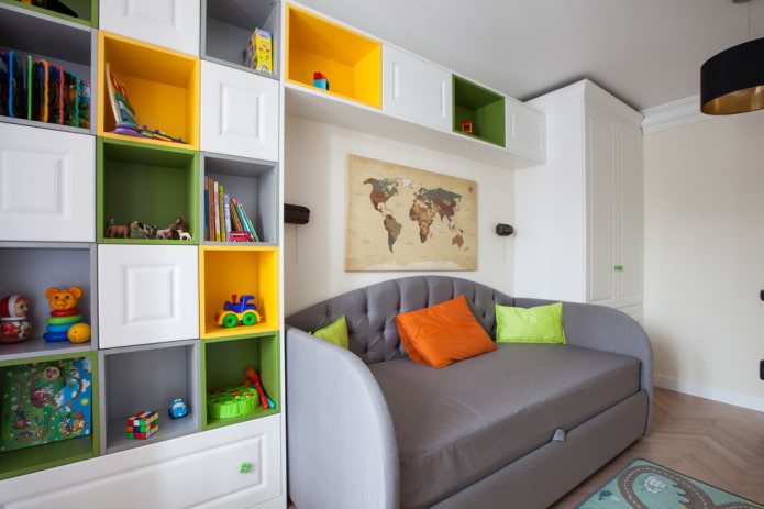 wardrobe in the interior of a boy's nursery