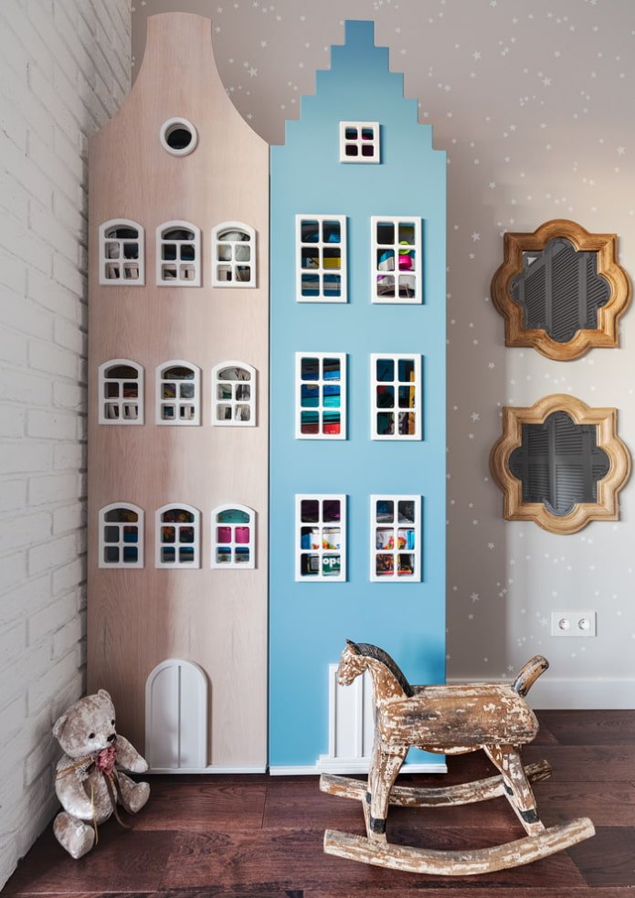 wardrobe in the interior of the children's room