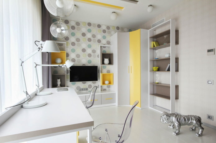 corner wardrobe in the interior of the children's room