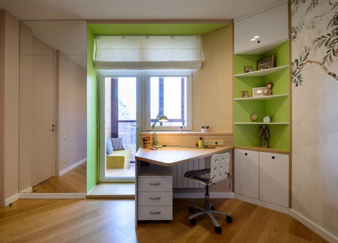 corner wardrobe in the interior of the children's room