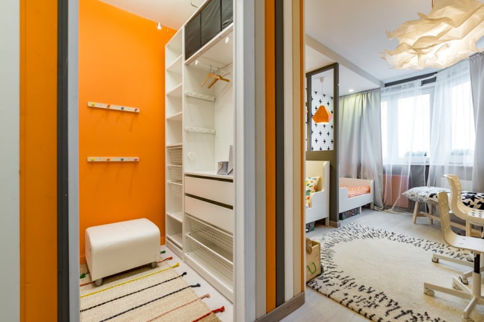 wardrobe in the interior of the nursery