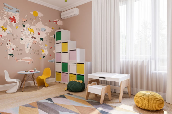 wardrobe in the interior of the nursery