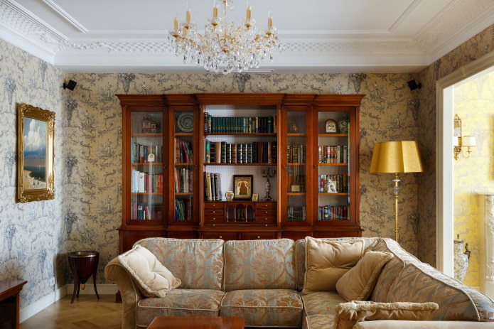 wardrobe in the interior of the hall in a classic style