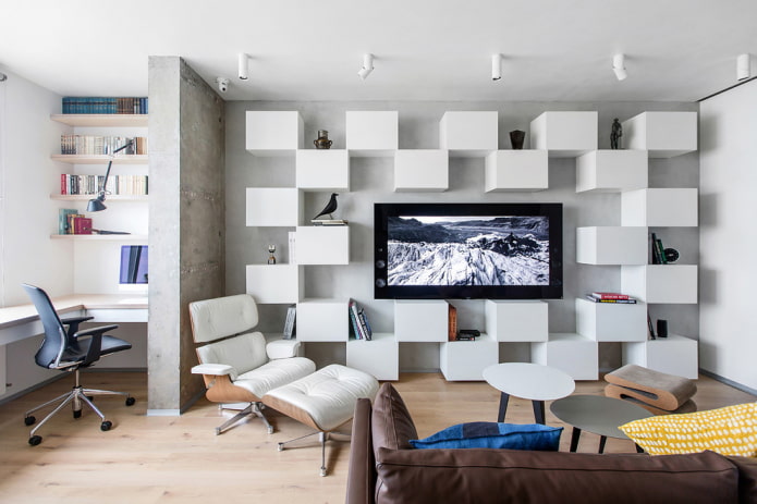 modular wardrobe in the interior of the hall