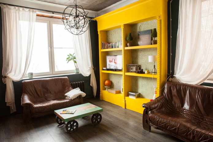 color scheme of cabinets in the interior of the hall
