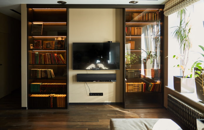 cabinet in the interior of the living room