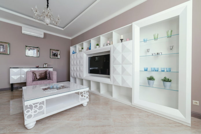 color scheme of cabinets in the interior of the hall
