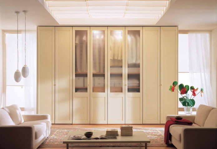 swing-door wardrobe in the interior of the hall