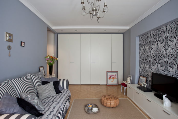 swing-door wardrobe in the interior of the hall
