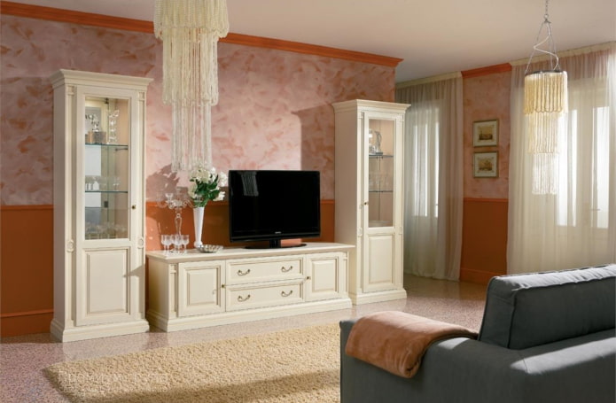color scheme of cabinets in the interior of the hall