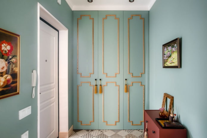 swing wardrobe in the hallway interior