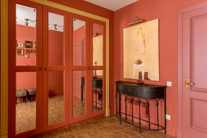 built-in wardrobe in the interior of the hallway