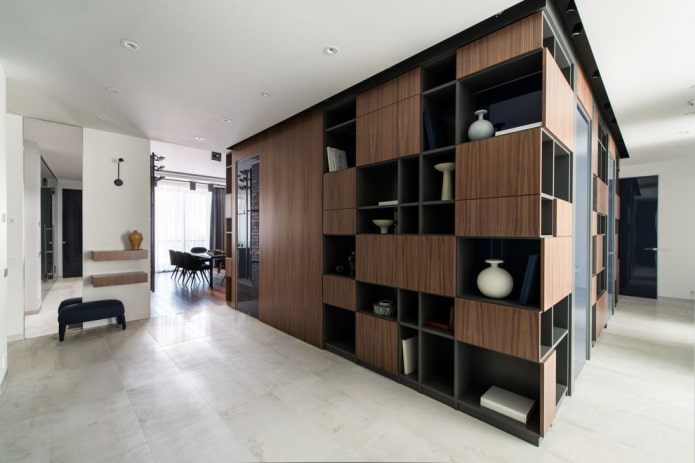 modular wardrobe in the interior of the hallway