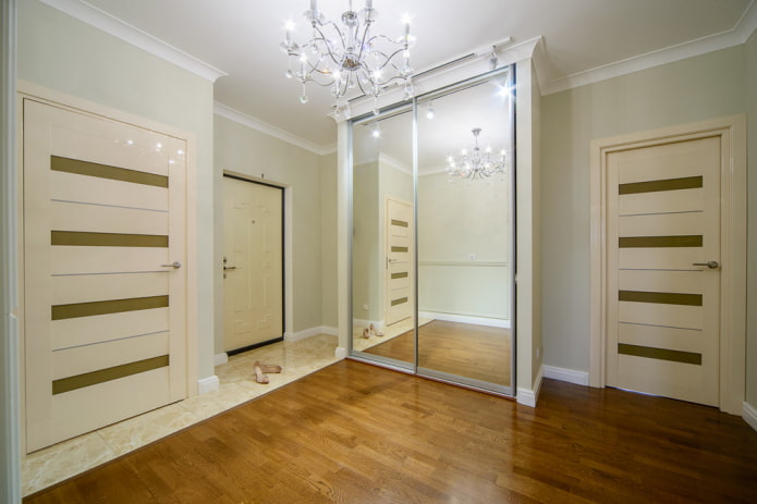 wardrobe in a niche in the hallway interior