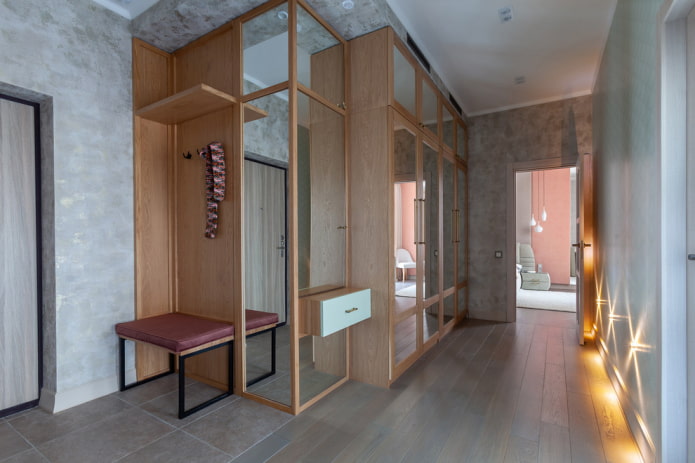 large wardrobe in the hallway interior