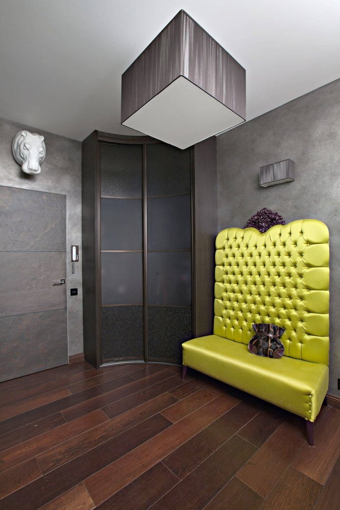 radius wardrobe in the hallway interior