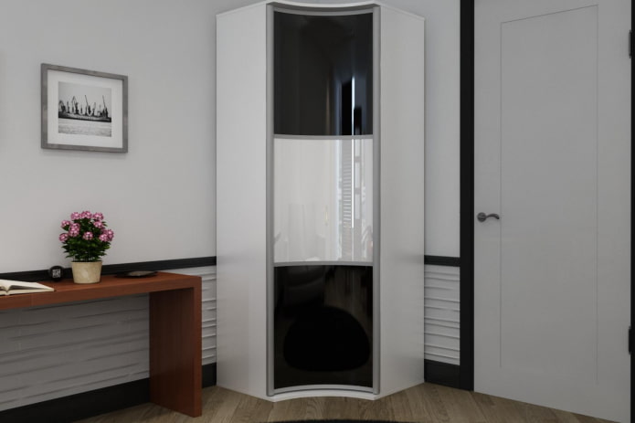 radius wardrobe in the hallway interior