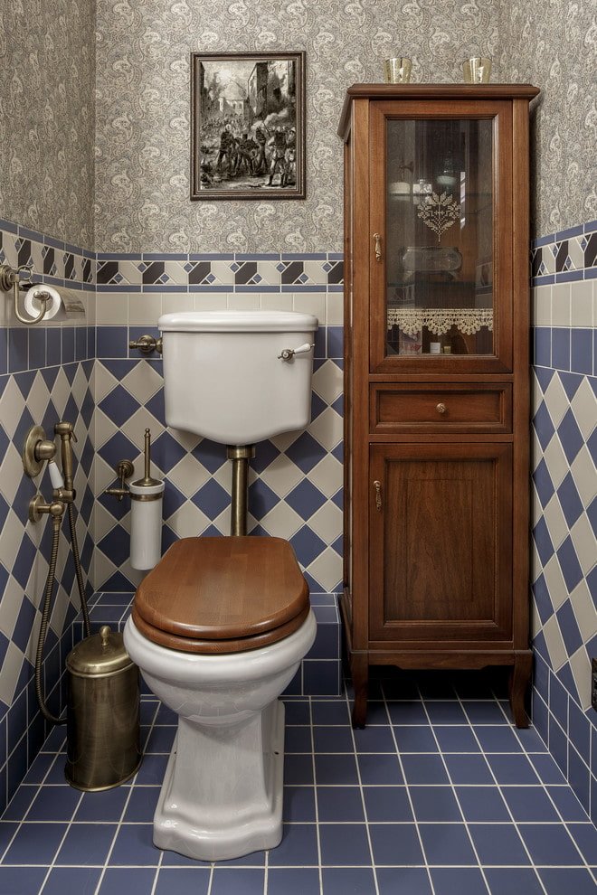 floor cabinet in the toilet interior