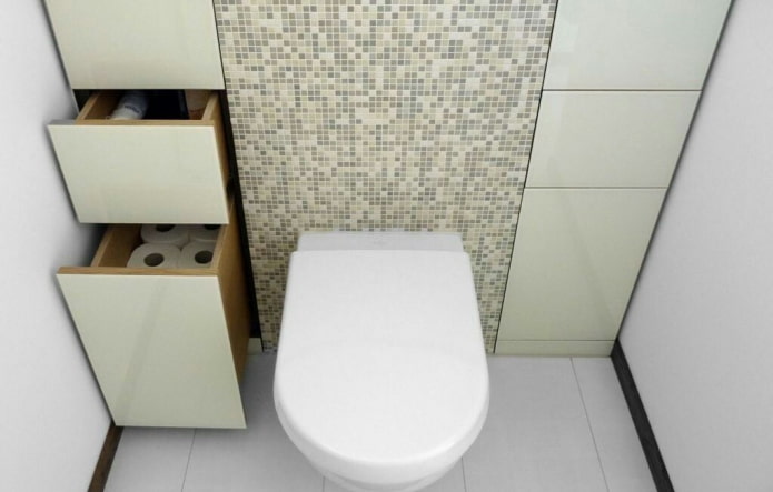 pull-out cabinet in the toilet interior