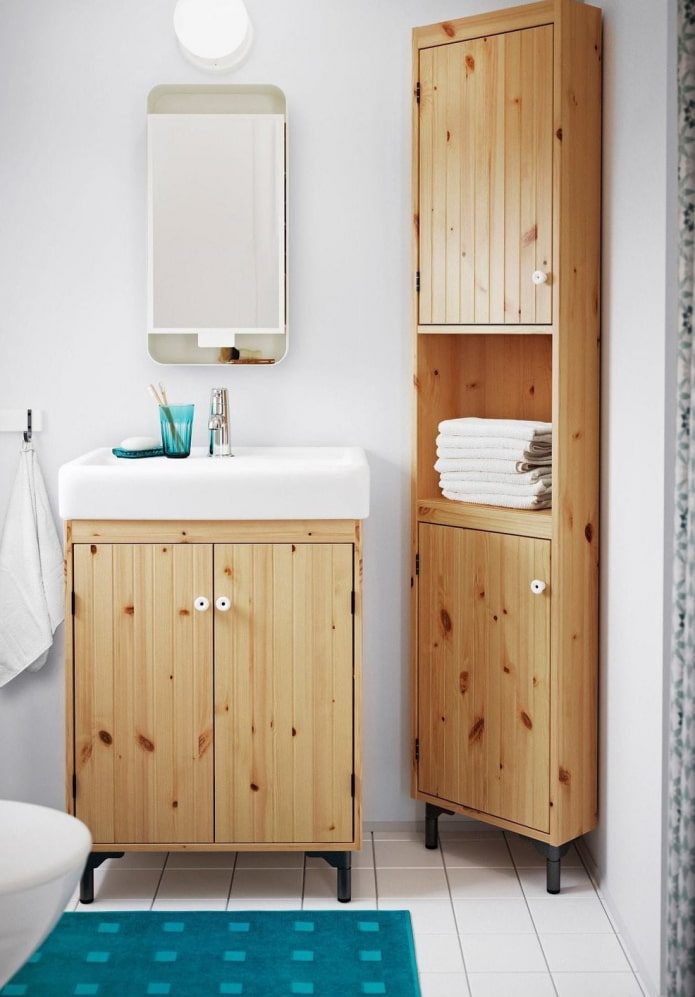 corner cabinet in the toilet interior