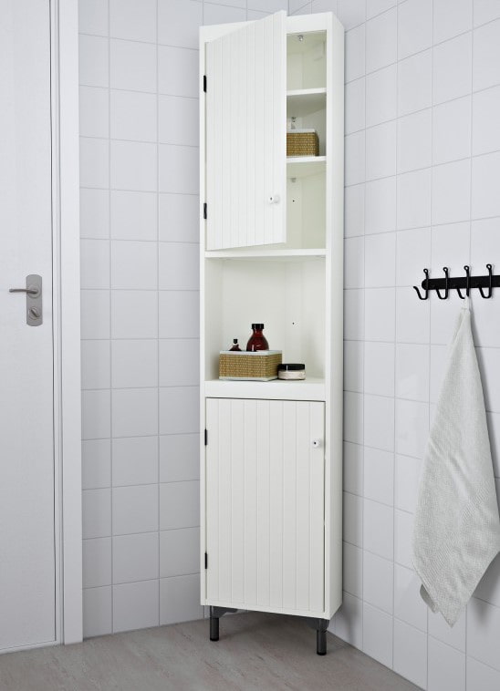 corner cabinet in the toilet interior