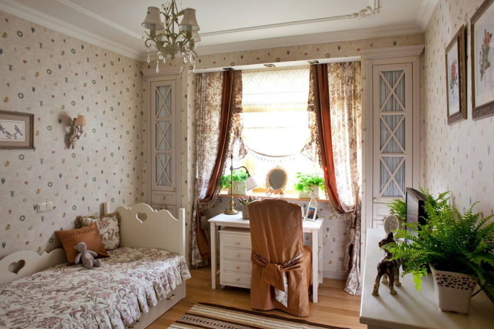 wardrobes on both sides of the window in the interior