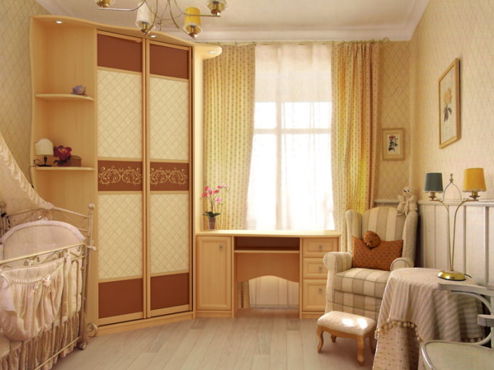 wardrobe near the window in the interior