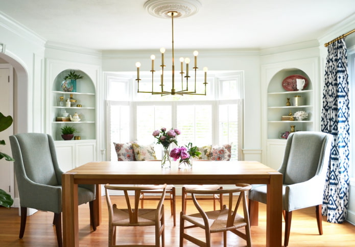 corner cabinets near the window in the interior