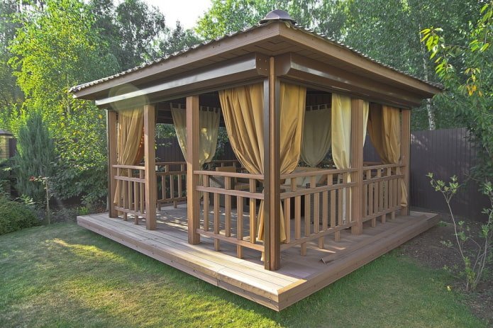 canvas curtains in the gazebo