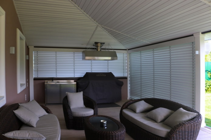 louvered blinds for the veranda