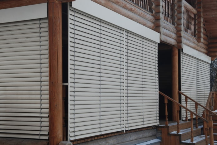 louvered blinds for the veranda