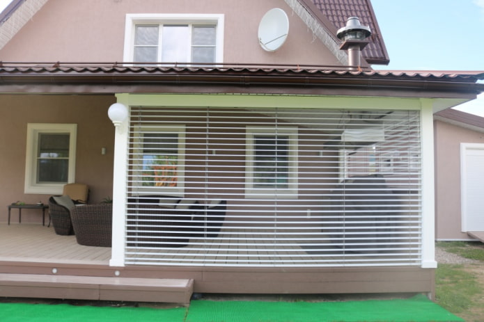 louvered blinds for the veranda