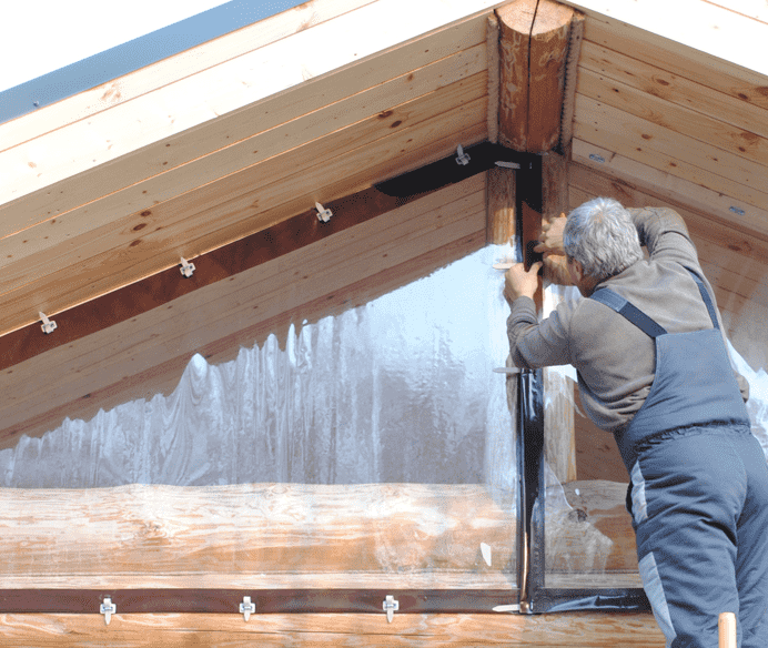 installation of plastic PVC curtains