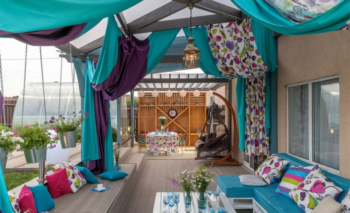 curtains on the terrace