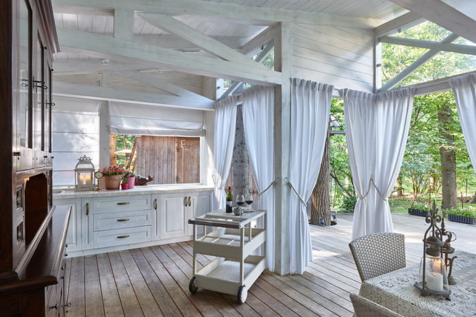 white curtains