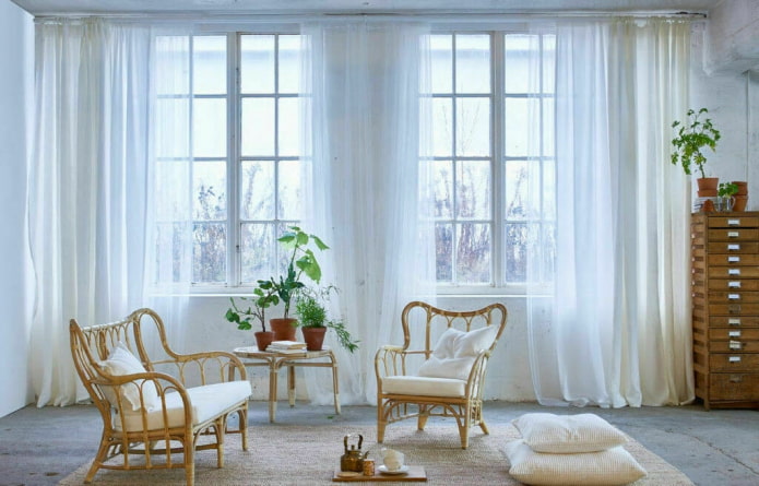 ikea tulle in the living room