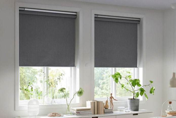 gray roller blinds