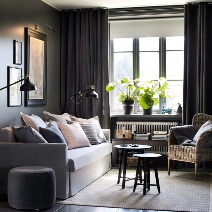 dark ikea living room