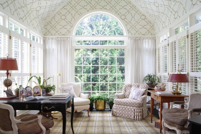 study with arched windows