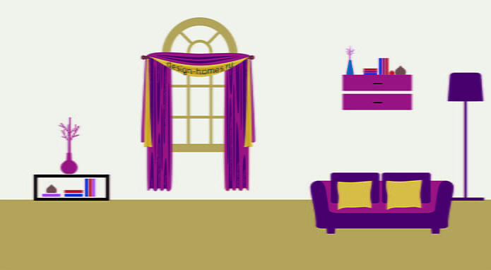 location of the curtain rod below the bend