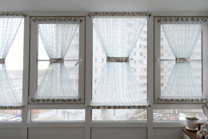 hourglass curtains on the loggia